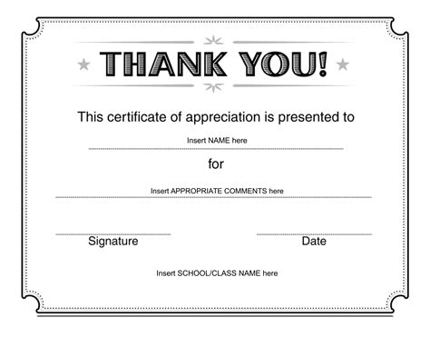 Thank you certificate template free